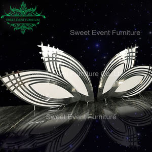 مستطيل أبيض الخشب قاعدة الاكريليك ديكور خلفية موقف للمناسبات والافراح - Product Image 2