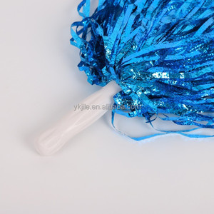 Pompoms cheerleader Joy leader Poms Metallic Foil Pom Poms squad Cheer dance sports match accessories useful - Product Image 5