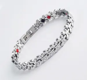 Far Infrared Energy Germanium 4で1 Stainless Steel Bracelet Health Bio Magnetic Therapy