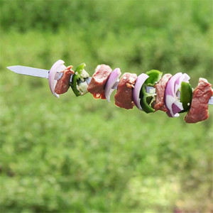 High Quality Oblate BBQ Roast Barbecue Needle <strong>Metal</strong> BBQ <strong>Skewers</strong> for Camping - Product Image 6