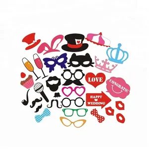 European Fashion Wedding Birthday Christmas Party Favors Photo Booth Props with Sticks