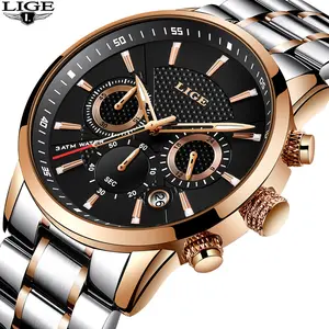 2023 New LIGE Mens Watches To Luxury Brand Business Quartz Watch Men Sports Waterproof Wristwatch+Gift Box