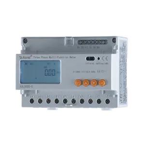 1/5A CT connected RS485 modbus RTU three phase four wire din rail energy meter