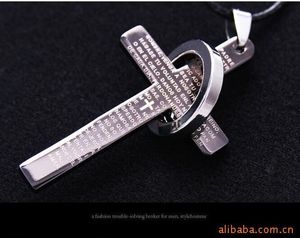 Anillo de pareja de cadena de acero inoxidable de <span class=keywords><strong>la</strong></span> joyería collar cruzado de los hombres Biblia - Product Image 5