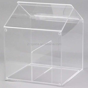 Mini boîte à bonbons en perspex transparente, distributeur de bonbons en lucite, bac à bonbons en acrylique personnalisé à 2 compartiments - Product Image 2