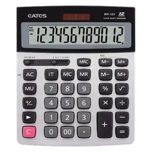 Calculadora de uso General con pantalla de visualización grande de 12 dígitos, calculadora de oficina con soporte retráctil