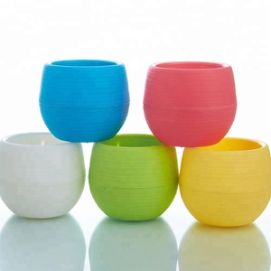 Mini di Plastica Rotondo Pianta <span class=keywords><strong>Vaso</strong></span> di Fiori per il Giardino di Casa Ufficio Decor - Product Image 1