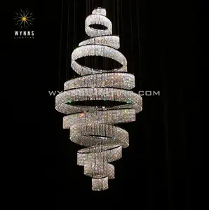 Customized chandelier lights big hanging ceiling lamp custom-made LED lighting made to order projects with CAD 3D drawing