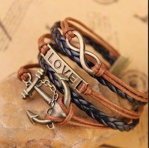 Friendship Multilayer Braided <strong>Bracelet</strong>, Customizable <strong>Bracelet</strong> Words, Anchor, Love 8 <strong>Knot</strong> <strong>Bracelet</strong> FN02 - Product Image 3