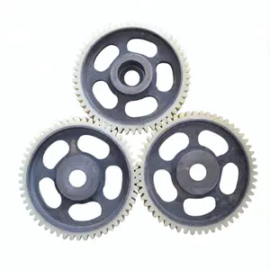 Industrial rubber coated gear with large metal core