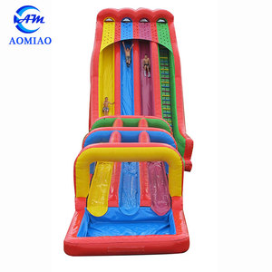 สไลด์น้ำแบบเป่าลมสำหรับผู้ใหญ่สามเลนผู้ใหญ่ที่มีสีสัน - Product Image 4