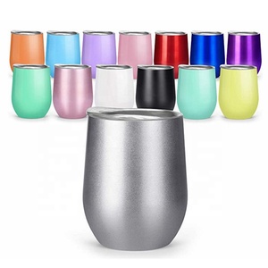 Geïsoleerde Beker Tumbler 12Oz Vacuüm Ei Cups Thermos Mok Wijn Tumbler Met Deksel