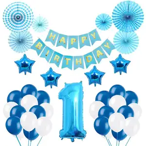 1st doğum günü partisi süslemeleri bebek duş parti malzemeleri mutlu yıllar balon seti