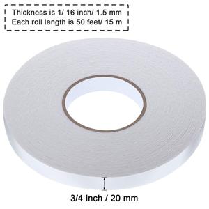 2 rotoli di <span class=keywords><strong>Nastro</strong></span> Biadesivo In Schiuma PE Bianco <span class=keywords><strong>Nastro</strong></span> di Schiuma <span class=keywords><strong>Spugna</strong></span> Morbido <span class=keywords><strong>Nastro</strong></span> <span class=keywords><strong>Adesivo</strong></span> di Montaggio (1/2 pollici da 50 piedi) - Product Image 3