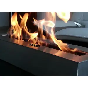 20-Inch Modern Design Manual Bio Ethanol Fireplace Stainless Steel Smokeless Indoor Insert with Remote Control for Villas