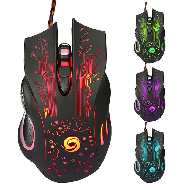 Hot 6D USB Wired Gaming Mouse 3200DPI 6 Pulsanti Ottico A LED Professionale Pro Gamer Mouse Computer Mouse per PC del computer portatile Giochi Mouse