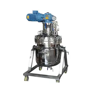 high pressure continuous stirred homogenizer tank jacketed reaction kettle stainless steel liquid emulsify chemical reactor