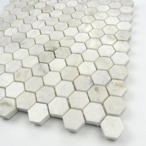 Azulejo de mosaico de porcelana blanca hexagonal, aspecto mate, <span class=keywords><strong>1x1</strong></span> pulgada - Product Image 2