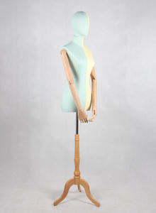 Moda tela de lino mixto brazo de madera articulado ajustable medio cuerpo vestido Torso forma maniquíes - Product Image 2