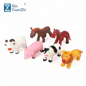 Mini lovely cartoon soft plastic farm animal toys set from China