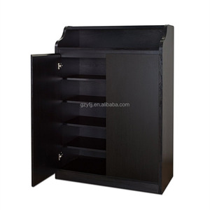 現代的なスタイル5広々とした棚ブラック仕上げユーティリティシューズラックデザイン1014 - Product Image 1