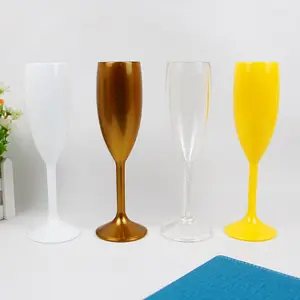 Kırılmaz renk özelleştirilmiş kadeh flüt şampanya, plastik gözlük