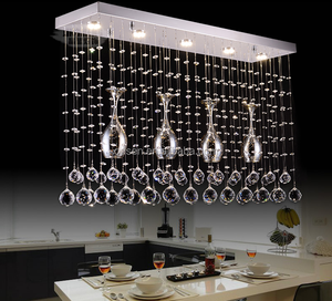 โคมไฟระย้าเพดานทรงขวดไวน์คริสตัลใส สไตล์โมเดิร์น ราคาประหยัด สำหรับห้องอาหาร ทำจากสแตนเลสและแก้วเป่า - Product Image 2