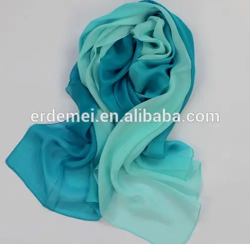 novo produto 2014 planície cor gradiente lenço de seda