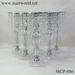 Venda de vasos de casamento transparente para decoração de festas e eventos, suporte para velas e vasos de casamento (MCP-086)