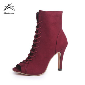 Stivaletti donna tacco alto stile scarpe scamosciate stringate tacco donna - Product Image 6