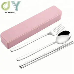 304 stainless steel Korean portable gift cutlery set three piece suit chopsticks spoon fork