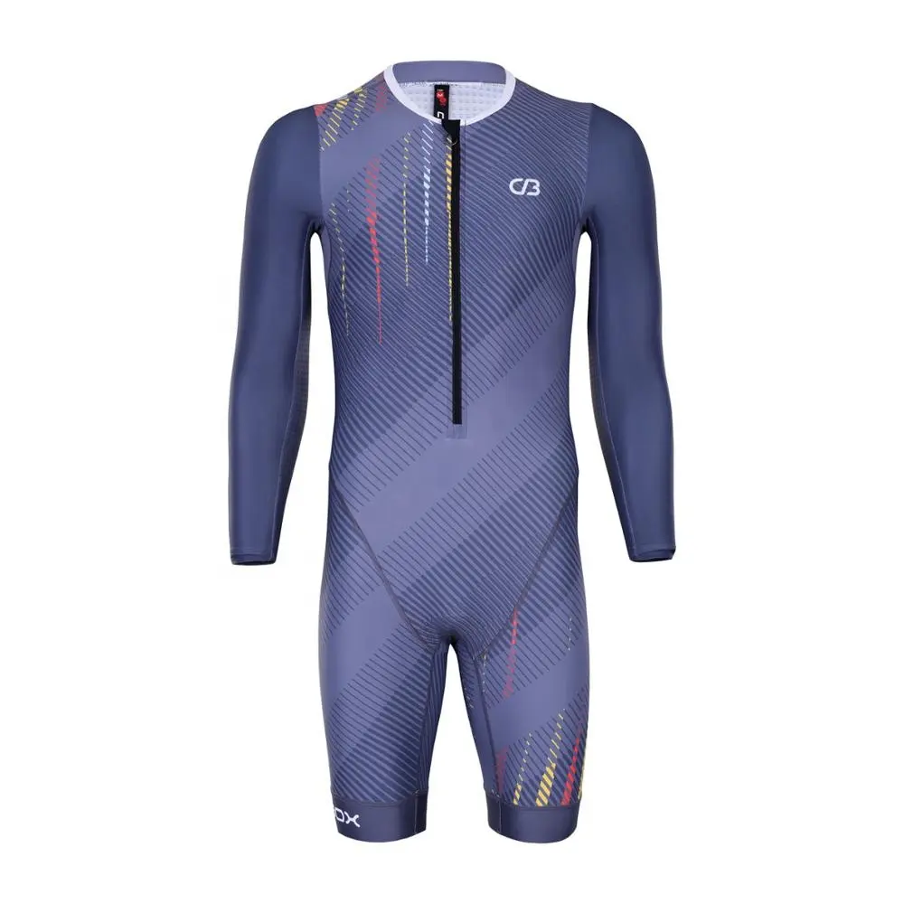 Custom Made Sweat Wicking Long Sleeve Triathlon Race Road Bike Outfit for Men