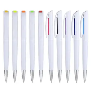 Прочная белая Поворотная рекламная дешевая пластиковая шариковая ручка