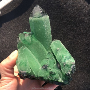 Scuro naturale cristallo fantasma verde fantasma di cristallo di quarzo cluster - Product Image 6