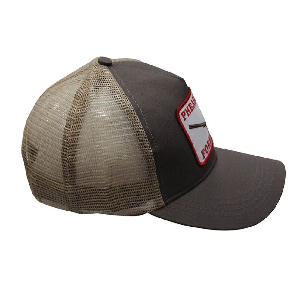 Animal bird pattern mesh flat back curve flexfit hat beige casual trucker caps for adult men women