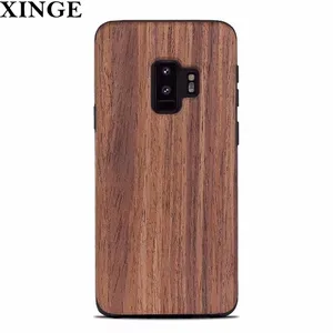 Al por mayor nueva cubierta de madera verdadera del teléfono móvil con TPU para Samsung S9 S9 más