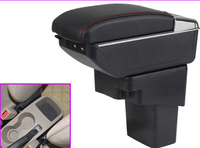 Jueshyun dai — accoudoir de voiture avec 7 interface USB, boîte de rangement, accessoire de rééquipement, Double couche surélevée, noir