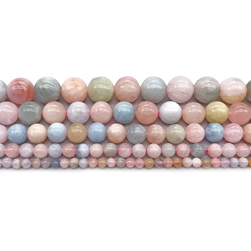 Natuurlijke roze beryl steen kralen losse morganite edelsteen kralen voor armband sieraden maken (AB1610)