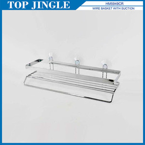 Estante de baño metálico de latón montado en la pared para uso en hoteles y apartamentos - Product Image 3