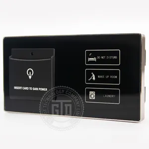 Liga de zinco quadro 30A/6000W inteligente Hotel Energy Saving Switch e DND/MUR/Lavandaria Controle 2 painéis conectados