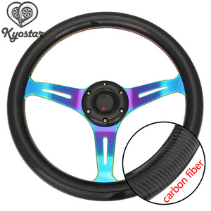 Fibra <span class=keywords><strong>de</strong></span> carbono real negro racing car fibra <span class=keywords><strong>de</strong></span> carbono habló <span class=keywords><strong>cuero</strong></span> perforado volante - Product Image 3