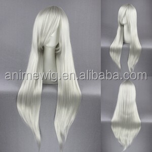 <span class=keywords><strong>Perruque</strong></span> synthétique de cosplay de haute qualité, longue de 80 cm, droite, de couleur argentée et <span class=keywords><strong>blanche</strong></span>, inspirée de Sephiroth de Final Fantasy, pour <span class=keywords><strong>Halloween</strong></span> et les fêtes - Product Image 2