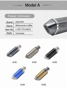 Silenciador de tubo de escape para motocicleta de 38-51mm, GY6 YZR R6 CB125 CB400 <span class=keywords><strong>ER6N</strong></span> - Product Image 3