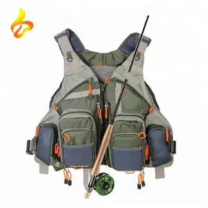 Many Pocket Multi-Purpose Waterproof Army Green Fishing Tackle Vest, Fishing Vest Pack