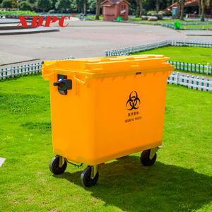Giá Tốt Nhất EN840 660 Lít Vuông Nhựa Bệnh Viện Bio Y Tế Rác Thải Rác Wheelie Xe Đẩy Bụi <span class=keywords><strong>Bin</strong></span> - Product Image 2
