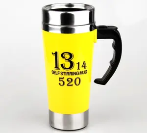 Custom Printed Portable Colorful Auto Stirring Self Stirring Automatic Mixing Stainless Steel Electric Mug with Handle