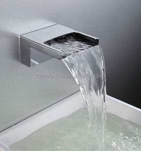 14cm Messing quadratischen Wasserfall Badezimmer Spa Bad Wasser Auslauf Wasserhahn Wasserhahn-Chrom-Finish