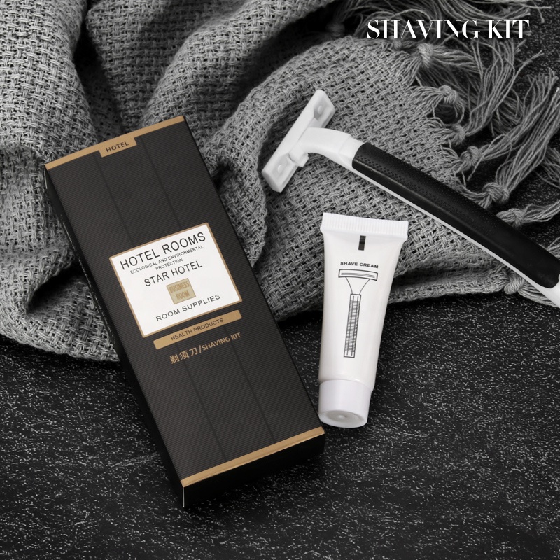 Wholesale Custom Luxury Hotel Bathroom Amenities Disposable Toiletries Shaving Kit Hotel Supplies Kit