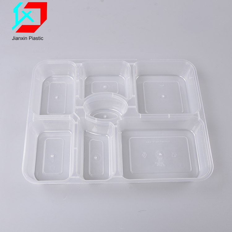 Прямоугольный дешевый пластиковый Ланч-бокс для микроволновой печи с 7 отделениями, Ланч-бокс bento