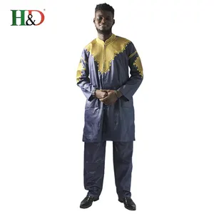 H & D OEM Traditionnel Le Plus Bas MOQ Usine En Gros Prix Bazin Riche Africain Vêtements Dashiki Pour Homme